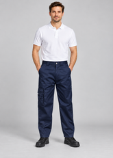 Men’s Cargo Work Trousers in Black & Navy, Sizes 28–56 – FNT 204
