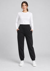 Women’s Fleece Joggers with Pockets & Drawstring Waist – FNT 011