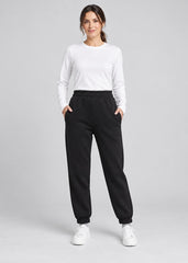 Women’s Fleece Joggers with Pockets & Drawstring Waist – FNT 011