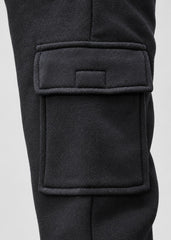 Women’s Black Fleece Cargo Joggers with 5 Pockets – FNT 010