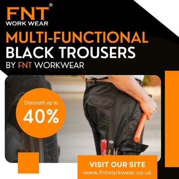 Multi-Functional Black Trousers by FNT Workwear