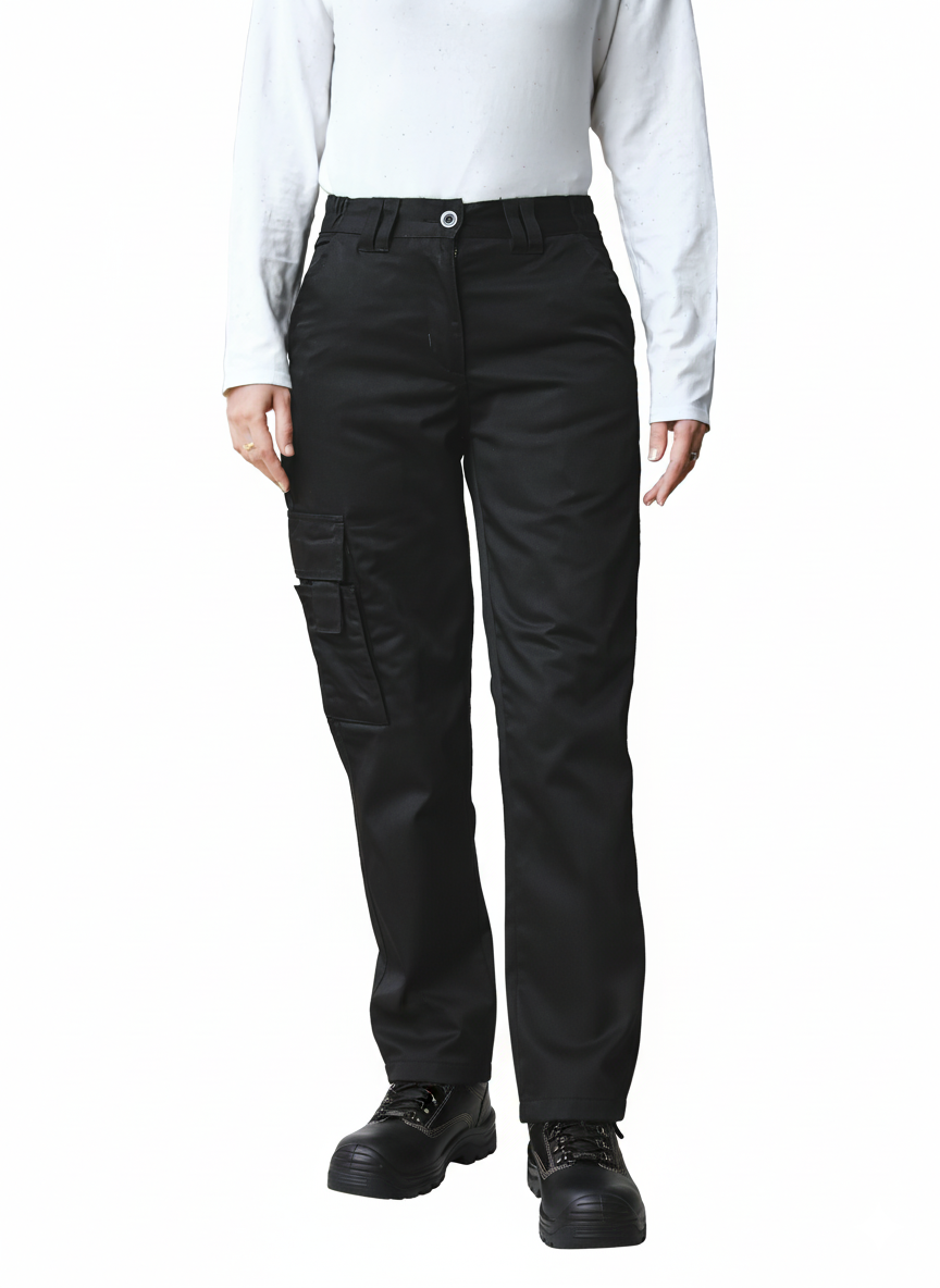 Womens Cargo Combat Work Trousers with Comfort Fit Elasticated Waist