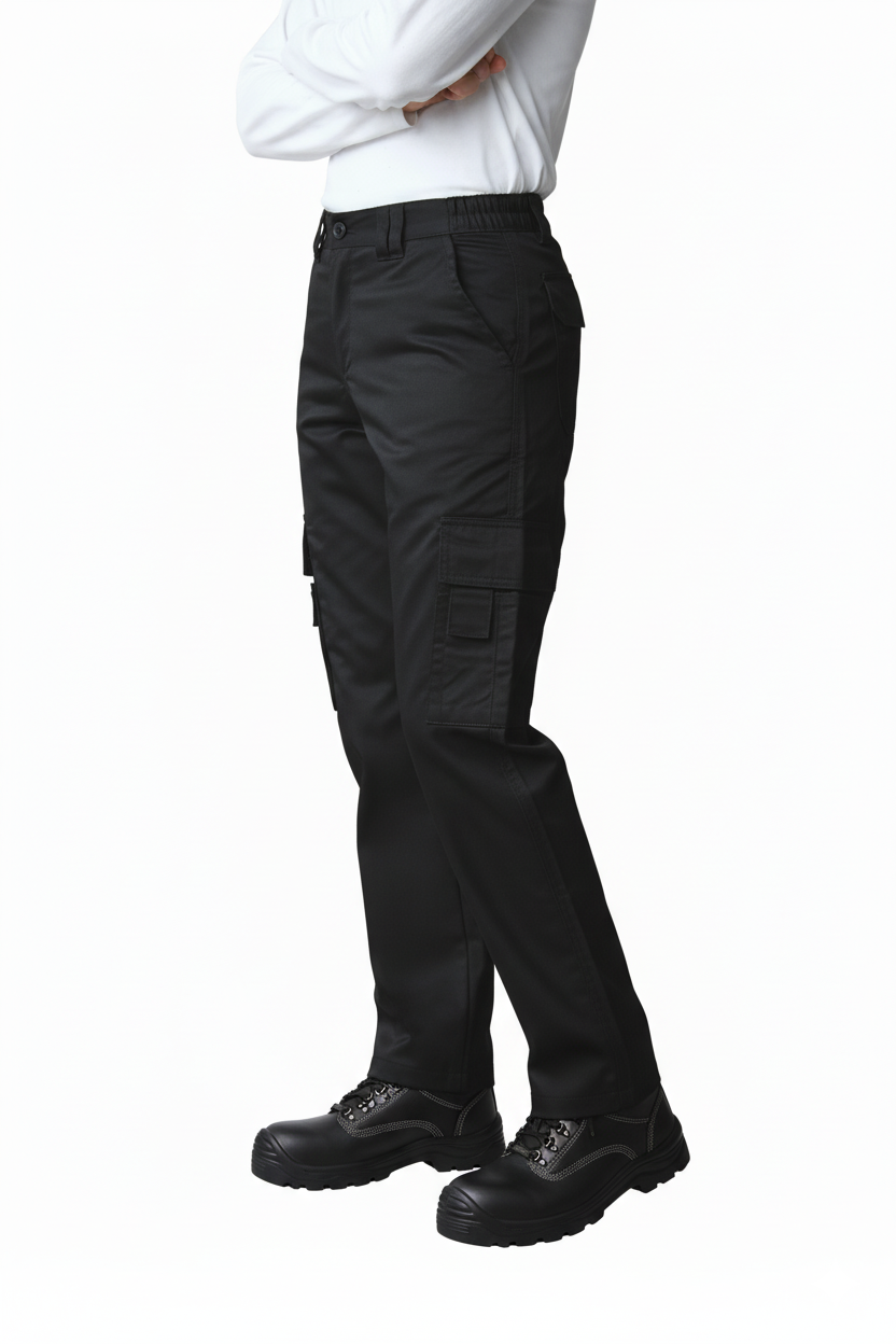 Womens Cargo Combat Work Trousers with Comfort Fit Elasticated Waist