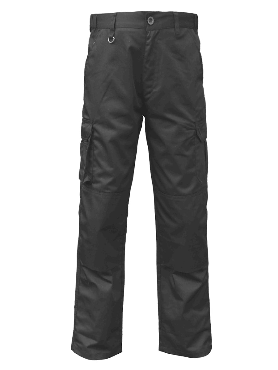 FNT Workwear Black Mens Cargo Combat Work Trouser Multi Pockets Work Pants with Semi Elasticated Waist Band Knee Pad Pockets Button & Zip Fly - FNT WorkWear