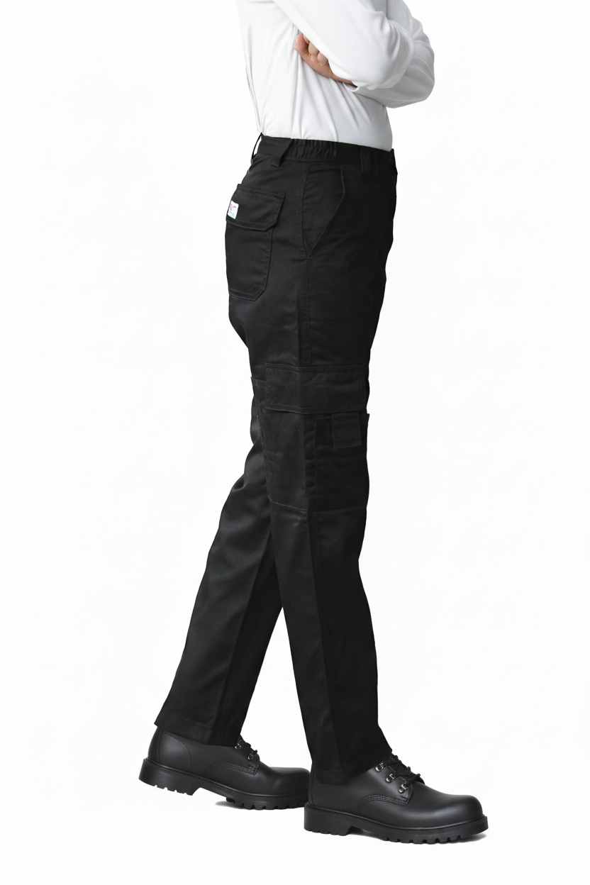Womens Cargo Combat Work Trousers with Comfort Fit Elasticated Waist