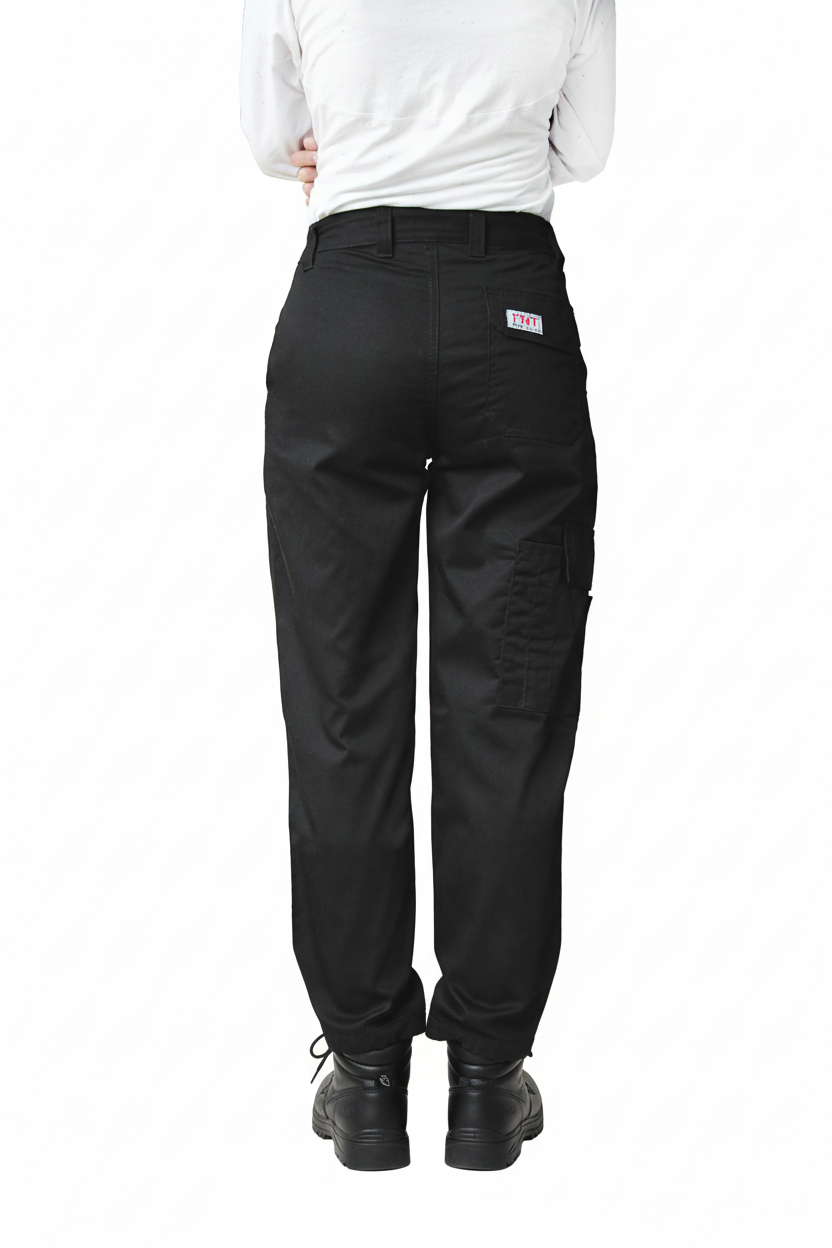 Womens Cargo Combat Work Trousers with Comfort Fit Elasticated Waist