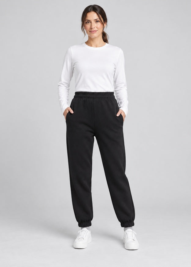 Women’s  Fleece Joggers with Pockets & Drawstring Waist – FNT 011