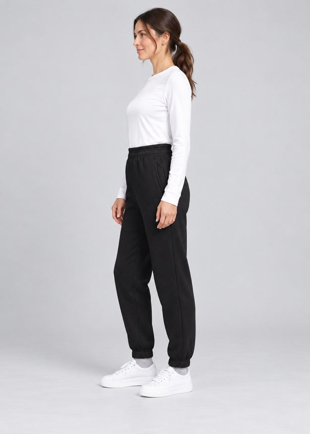 Women’s  Fleece Joggers with Pockets & Drawstring Waist – FNT 011