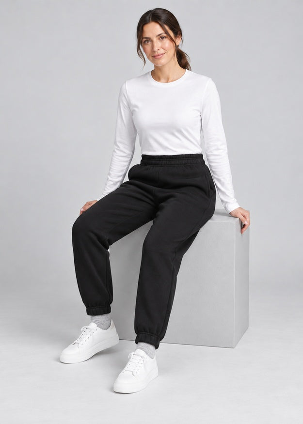Women’s Straight Leg Fleece Joggers with Pockets – FNT 013