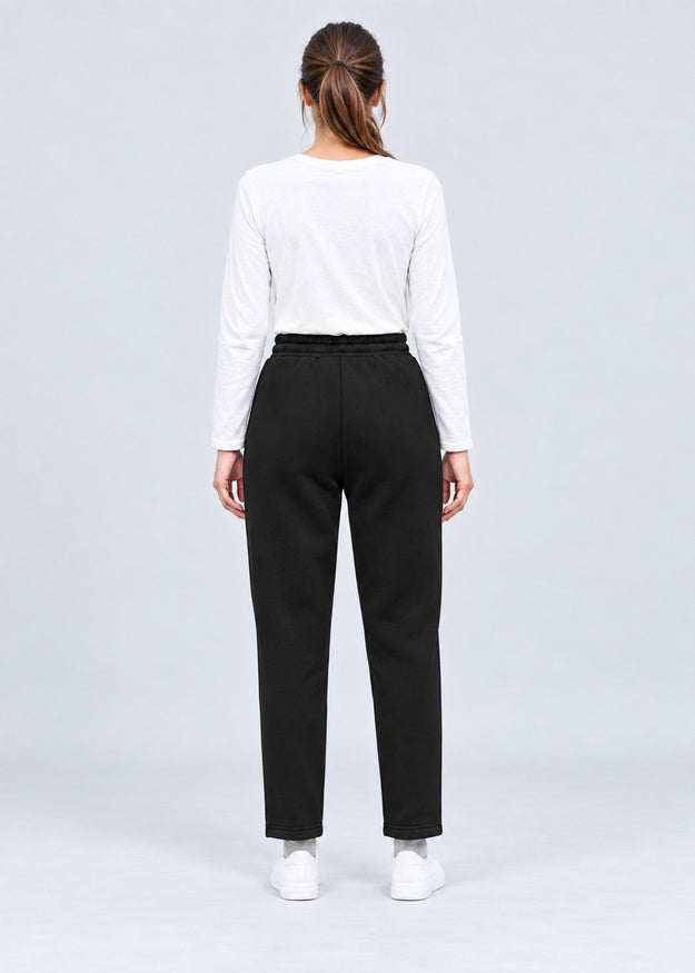 Women’s Pintuck Straight Leg Fleece Joggers with Pockets – FNT 009