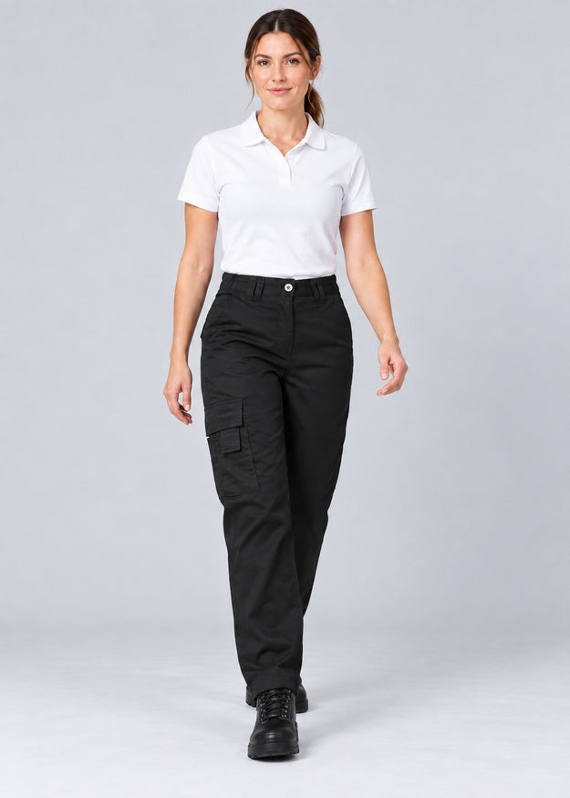 Women’s Cargo Work Trousers with Elasticated Waist – FNT 214