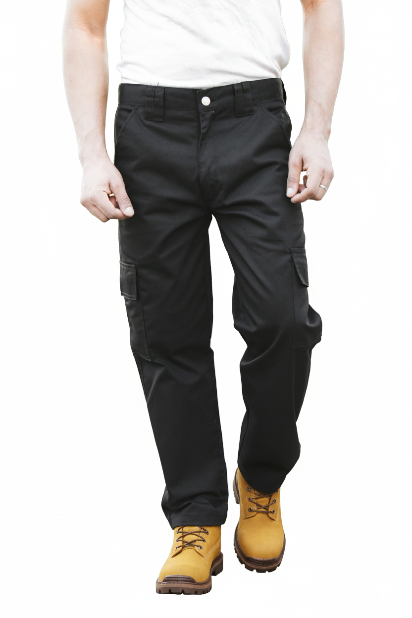 UK Men Cargo Work Trousers - Heavy Duty Combat Pants for Comfort and Durability