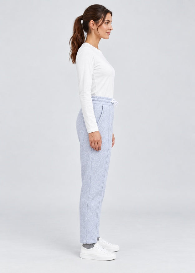 Women’s Pintuck Straight Leg Fleece Joggers with Pockets – FNT 009
