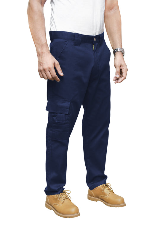 UK Men's Heavy Duty Cargo Trousers Combat Work Multi Pockets Black & Navy 28-56