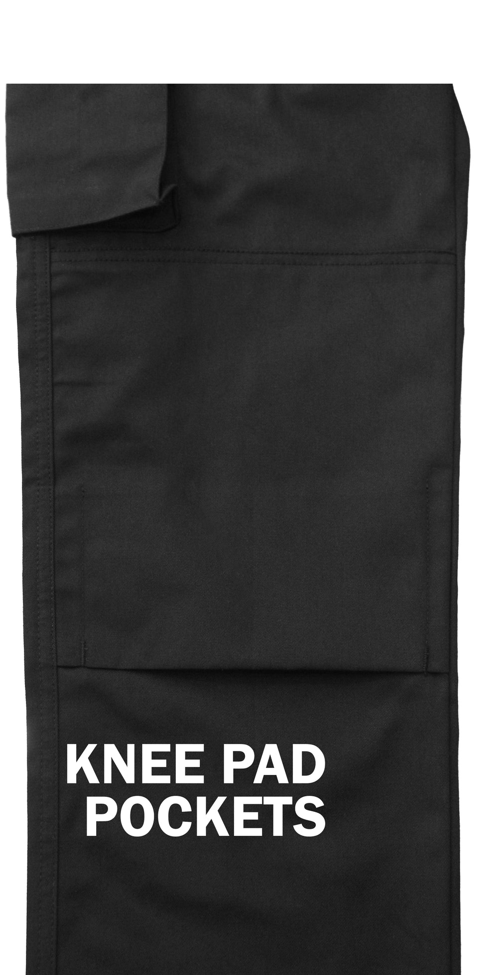 FNT Workwear Black Mens Cargo Combat Work Trouser Multi Pockets Work Pants with Semi Elasticated Waist Band Knee Pad Pockets Button & Zip Fly - FNT WorkWear