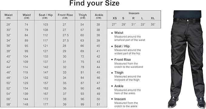 UK Men's Cargo Combat Work Trousers Heavy Duty work Pants Comfort and Quality - FNT WorkWear