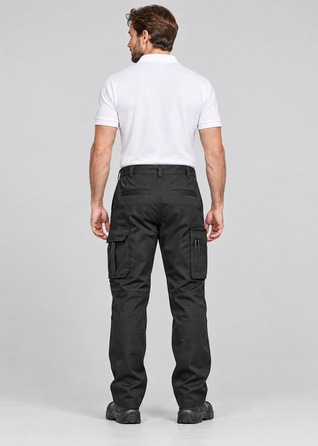 Men’s Black Cargo Work Trousers with Knee Pad Pockets – FNT 200