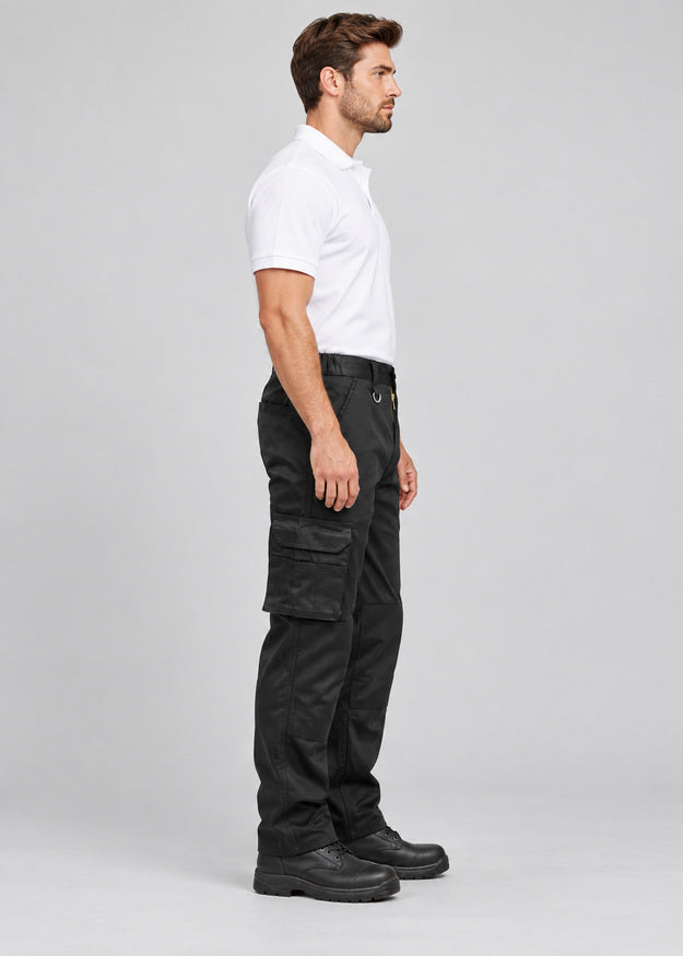 Men’s Black Cargo Work Trousers with Knee Pad Pockets – FNT 200