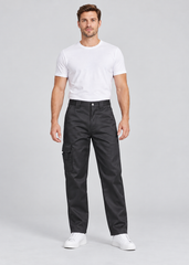 Men’s Multi Pocket Cargo Combat Work Trousers, Sizes 28–56 – FNT 204