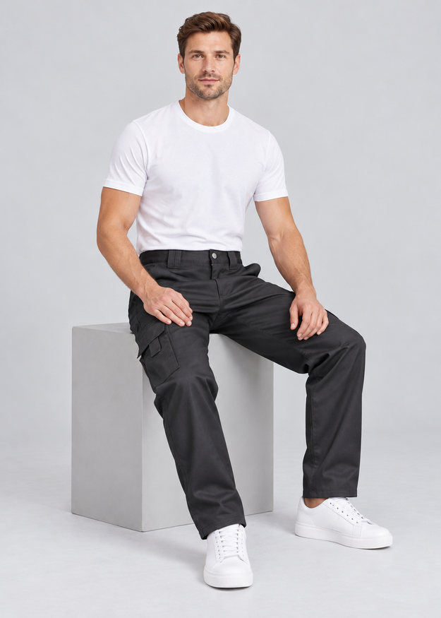 Men’s Multi Pocket Cargo Combat Work Trousers, Sizes 28–56 – FNT 204