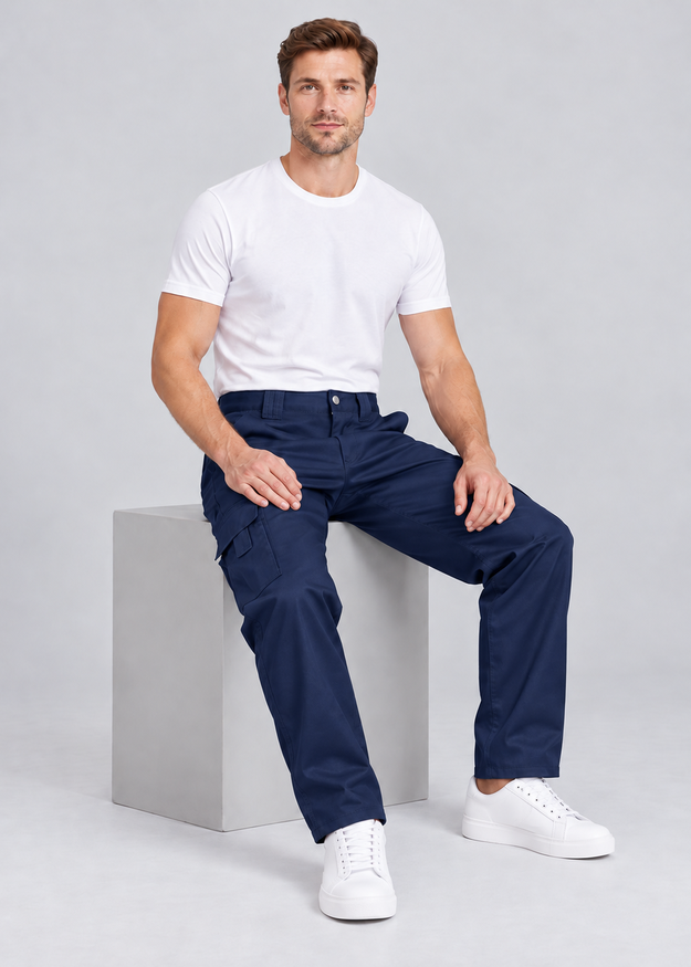 Men’s Multi Pocket Cargo Combat Work Trousers, Sizes 28–56 – FNT 204