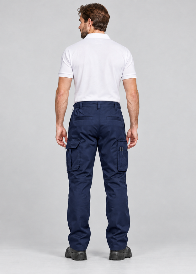 Men’s Black Cargo Work Trousers with Knee Pad Pockets – FNT 200