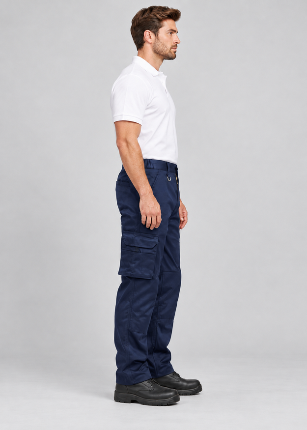 Men’s Black Cargo Work Trousers with Knee Pad Pockets – FNT 200